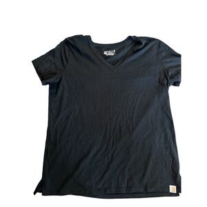 Carhartt Women's Tee Shirt, Black v-neck. large